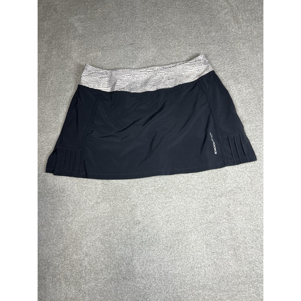 Brooks Running Skort Tennis Size Medium‎ Gray White EUC